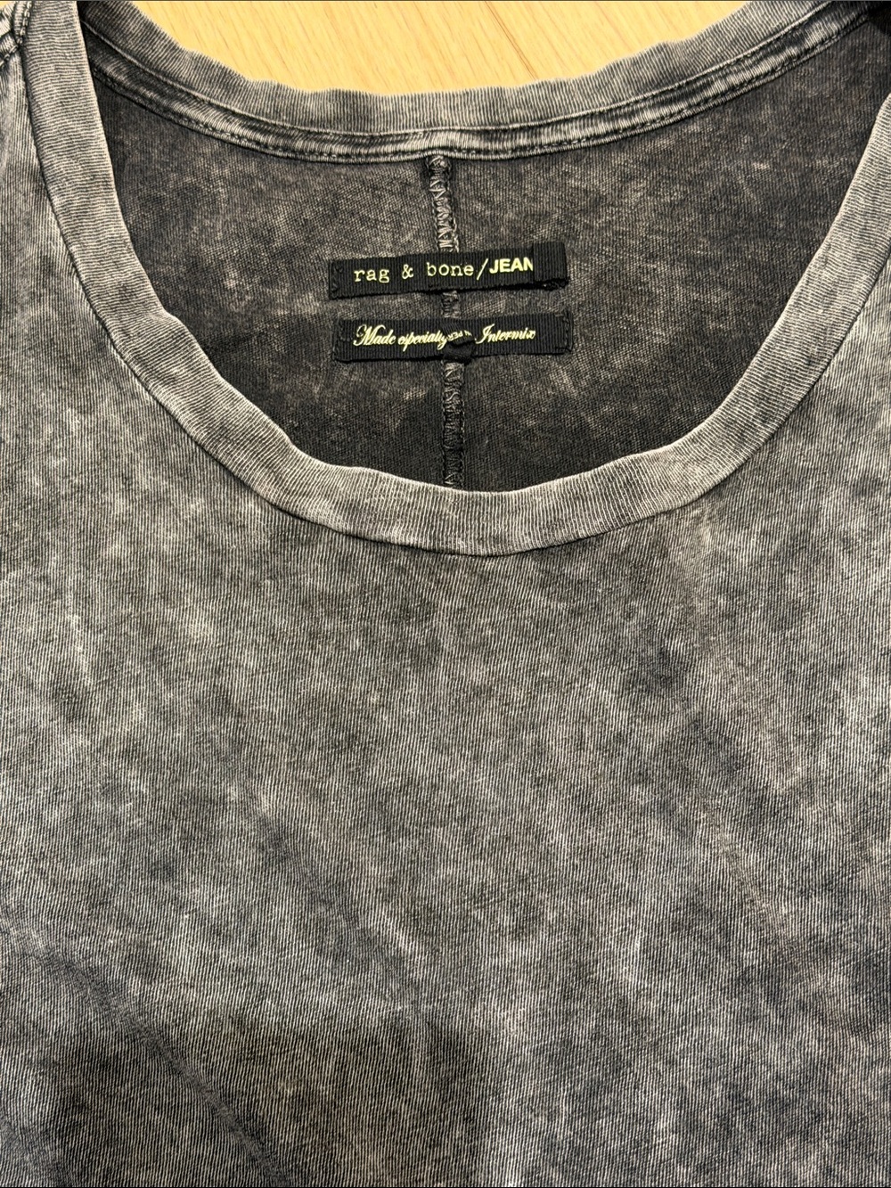 rag & bone Women's Short Sleeve Mineral Wash Tee - Charcoal Gray - Picture 3 of 5